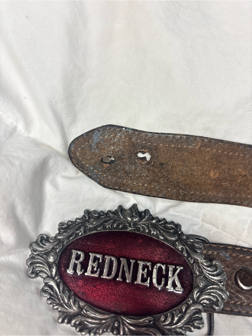 Vintage Belt Buckle "REDNECK" Capt. Hawks Sky Patrol Novelty Co USA Made 1977